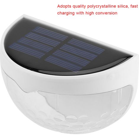4 Stück solarbetriebene LED-Leuchten für den Außenbereich, wasserdicht, zur Wandmontage (weiß) (1/5)