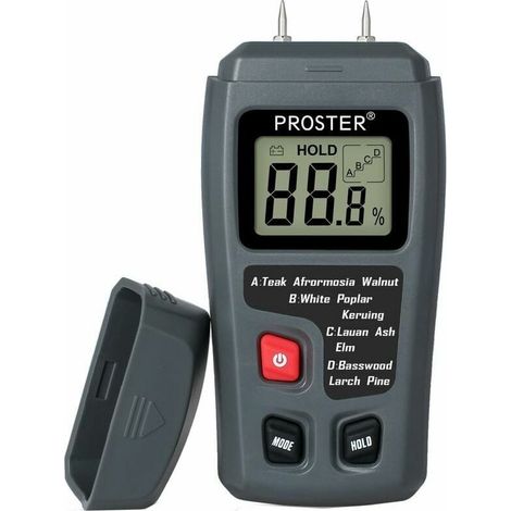 Digitales Holzhygrometer – Messbereich 0–99,9 % – Genauigkeit ±0,5 % – 4 Holzartenmodi – HD-LCD-Display – Geeignet für Holz, Baumstämme, Beton und Karton – 1 Stück (1/5)