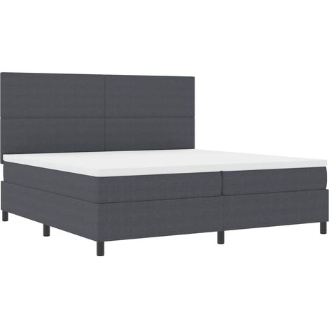 Maison Exclusive - Boxspringbett Dunkelgrau und Weiß 200 x 200 cm
