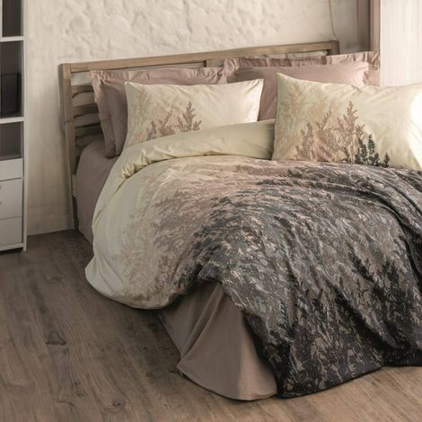 Duvet Double Cortland, Taie Incluse, Fermeture Boutons, 220x260 cm Beige (1/4)