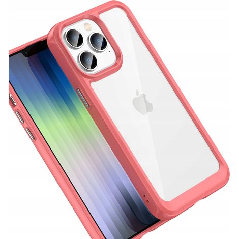 Custodia rigida con cornice in gel per iPhone 12 Pro Max a tema spazio esterno, colore rosso. (1/5)