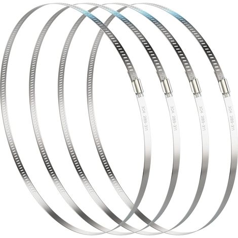 289-311mm grand tuyau de tuyau réglable 304 Camps de conduit en acier inoxydable 4 Clips de serrure de tuyau de conduite de verrière de paquet (1/5)