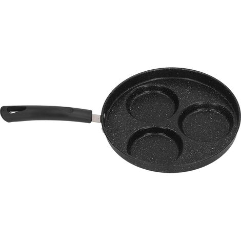 Gläser einer Bratpfanne zum Braten von Eiern, Hamburgern, Metall, Eisen, gleichmäßig erhitzende Bratpfanne zum Braten von Eiern mit einem komfortablen Griff für Omeletts, Burger und Pfannkuchen (1/5)