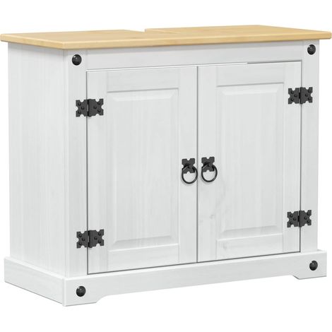 Maison Exclusive - Waschbeckenunterschrank mit Regal mit Tür Weiß