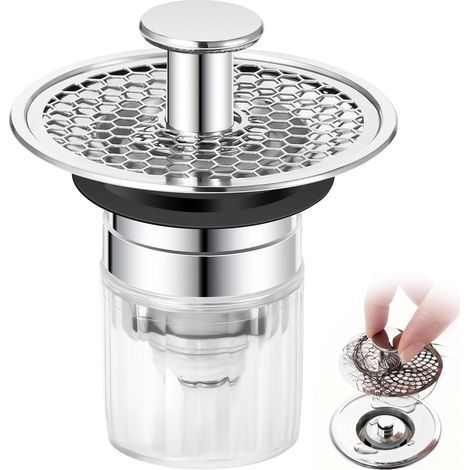 Blendura Bonde de Lavabo, Bouchon Lavabo Salle de Bain 32-42mm, Universel Pop-Up Bouchon de Lavabo Bouchon Evier Cuisine Salle de Bain, Bonde Lavabo avec Filtre Anti-Clogging et Anti-Odeur (1/5)