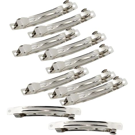 Haarspangen – 10er-Pack – Silberfarbenes Metall – 8 cm – Für Kunsthandwerk und Haarstyling (1/5)