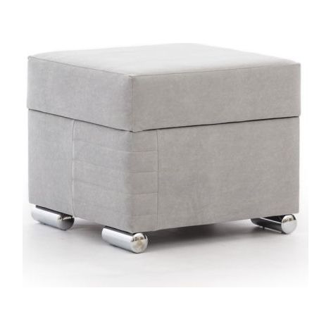 Polsterhocker mit Stauraum CANTON in Stoff Camelia Hellgrau (1/3)