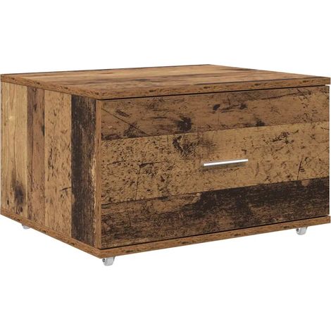 Cassettiera rettangolare moderna con ampio spazio contenitivo adatta per ufficio 55 x 45 x 31 cm realizzata in legno anticato 020052199