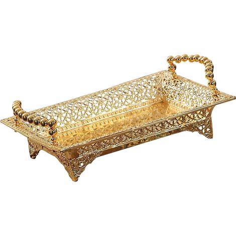 Golden Wedding Fruit Tray Exquisite Craft Metal Made Large (1/5)