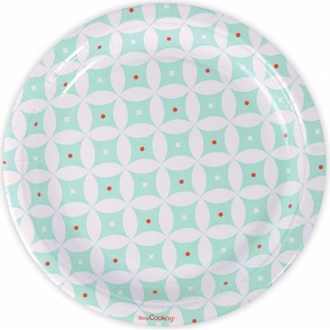 8 assiettes carton Ø 23 cm - Rosaces