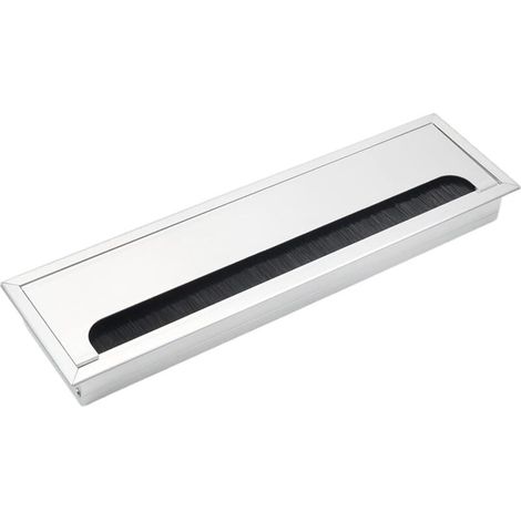 Couvercle Passe Câbles Fil Rectangulaire 80x 280mm pour Encastrer sur Table de Bureau Organisateur de Cables pour Meuble Aluminium Argent Anodisé Passage de Câble Cache-Câble (1/5)