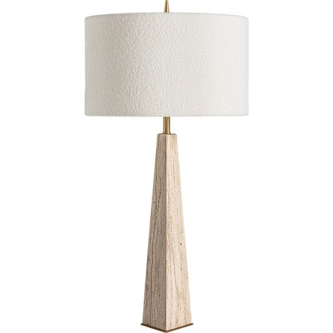 Lampe de salon en marbre beige style art déco élégant - Beige marbré avec touches dorées (1/5)