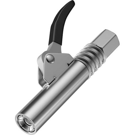 [JAMAIS UTILISÉ]Pistolet à graisse à poignée unique avec raccord et flexible de 38 cm (15 pouces) pour excavatrices, bulldozers et voitures (argenté)