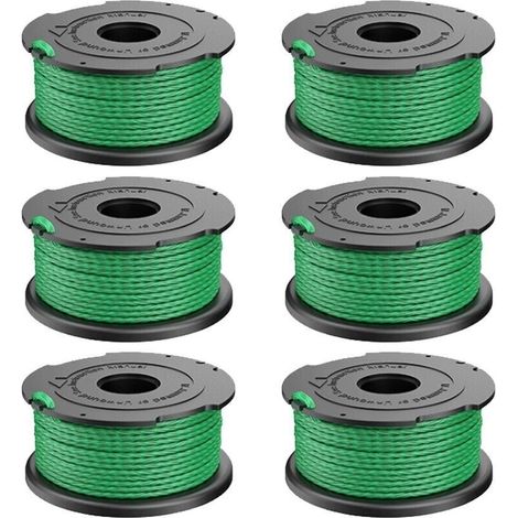Packung mit 6 grünen Trimmerfadenspulen für Black & Decker GL7033 GL8033 GL9035 A6482 Freischneider
