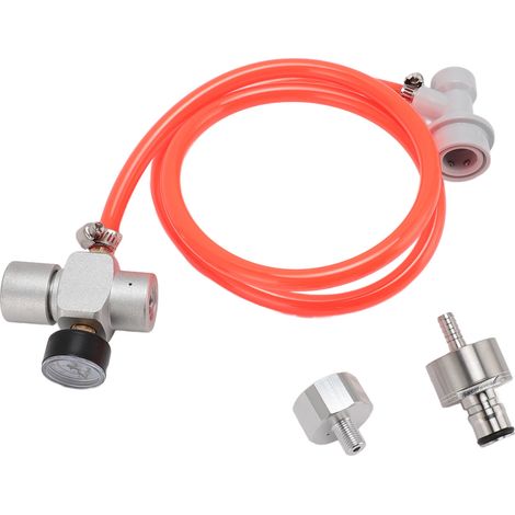 Régulateur de fût mini automatique acier inoxydable fût café soda détendeur de pression CO2 avec tuyau rouge 1m pour brassage maison (1/5)