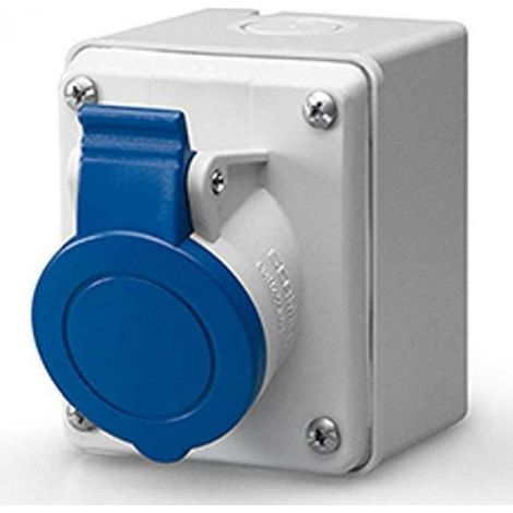 Scame presa da parete diritta 2p+t 16a 6h con custodia, in tecnopolimero 522.1653 (1/2)