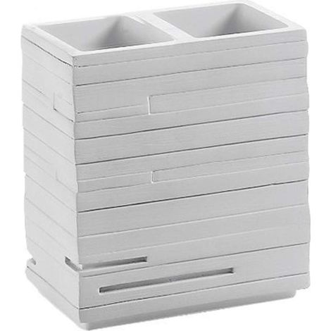 Porta spazzolini Quadrotto bianco (1/4)