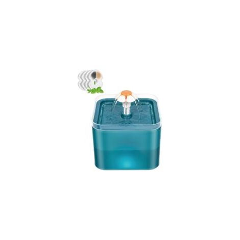 Fuente de agua para gatos Crezuo de 2 litros, color azul, ultra silenciosa.
