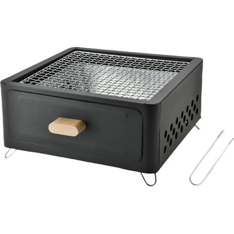 Tragbarer Grill, Holzkohlegrill, tragbarer Holzkohlegrill, Tischgrill, Grillofen für Camping, Hinterhof-Picknick, Holzkohlegrill, Holzkohlegrills (Farbe: Weiß)