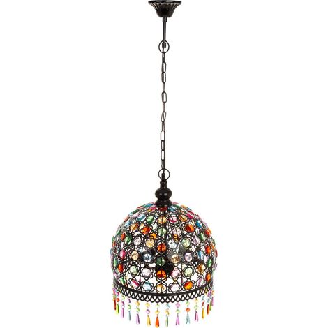 Lámpara de metal y abalorios de cristal acrilico 33x33x65h cm (1/5)