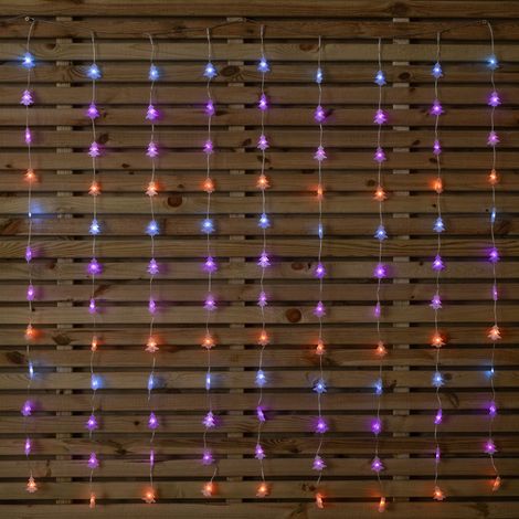 1.2m x 1.2m Light up FlexiBrights Christmas Tree Curtain Lights with 108 Rainbow LEDs (1/5)