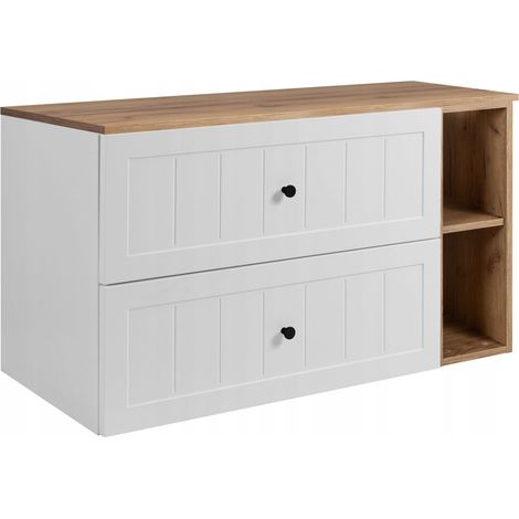 Waschtischunterschrank GUSTO - 100 cm - Weiß und Goldeiche - Elegantes und funktionales Design