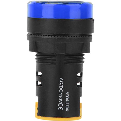 10 voyants indicateurs d'alimentation BERM LED, boîtier ignifugé en PC, diamètre 22 mm, 110 V, modèle AD16-22D/S, bleu. (1/5)