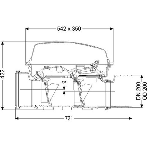 - Dispositif anti-retour Staufix SWA DN 200, apparent