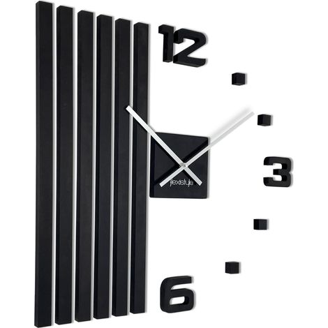 Orologio da parete in legno nero SLAM 60cm (1/5)