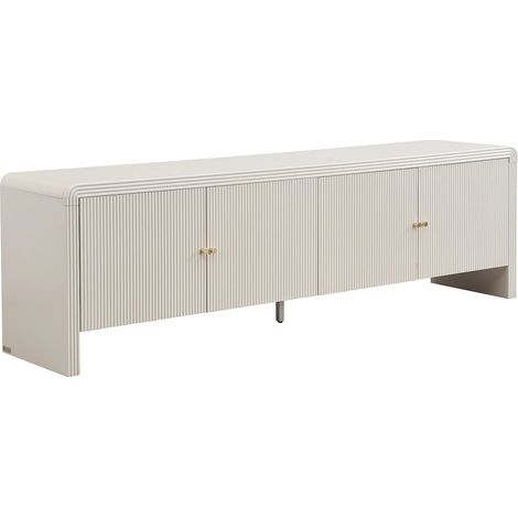 Meuble TV avec 4 portes en MDF - Beige et doré - MIRENALO (1/5)