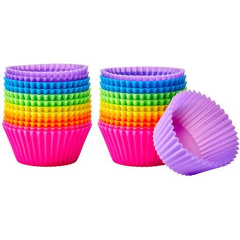Moule À Muffins - Silicone Alimentaire - Résistant Jusqu'à 220 °C - Pour Four Micro-Ondes Congélateur - Lot De 24 Pièces (1/5)