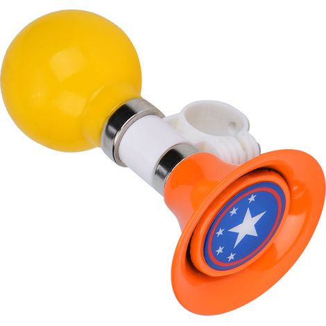 Klaxon de vélo enfant en métal et caoutchouc, bruyant, pour garçons et filles (Orange) (1/5)