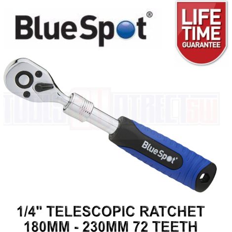 BlueSpot Socket Extendable Telescopic Ratchet Handle Quick Release 72 Teeth 1/4" (1/3)