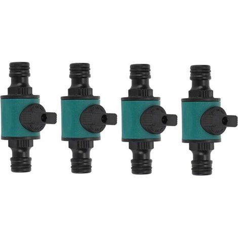 Lot de 4 adaptateurs de tuyau d'arrosage rapides en plastique anti-fuite, adaptateur de tuyau d'arrosage à double tête pour système d'irrigation, compatible avec les tuyaux standard (1/4)