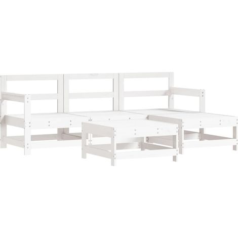 Maison Exclusive - Set Salotto da Giardino 5 pz Bianco in Legno Massello di Pino