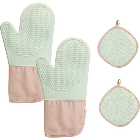 Manique Isolante - Silicone Et Coton - Résiste Jusqu'à 230 °C - Pour Four Micro-ondes Casseroles - Lot De 2 (1/5)