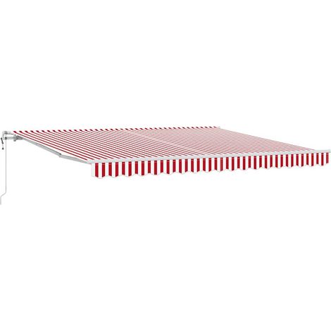 Maison Exclusive - Tettuccio Elettrico Retrattile Rosso e Bianco 400 × 300 cm