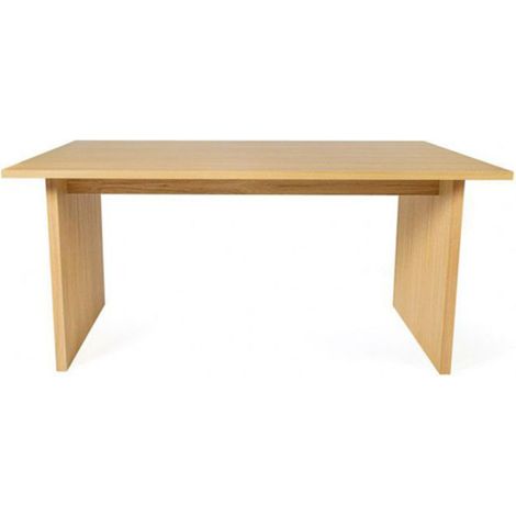 Table à Manger Design en Bois "Stripe" 160cm Naturel (1/5)