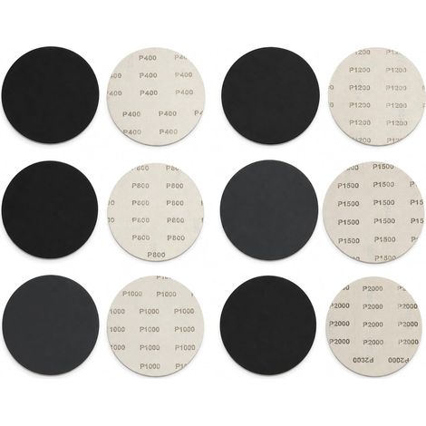 60 Disques Abrasifs 150mm en Carbure de Silicium – Grain 400 à 2000 pour Polissage à Sec ou à l'Eau – Papier de Verre pour Carrosserie Auto, Métal, Verre et Finition Fine (1/5)