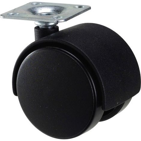 WOLFPACK LINEA PROFESIONAL 11111005 Roues domestiques Plaque de nylon noir 50 mm, simple