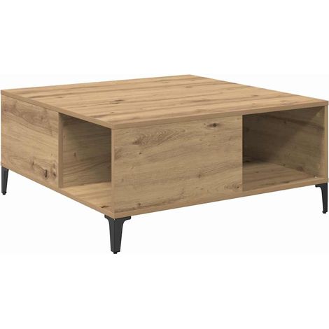 Maison Exclusive - Mesa de Café Roble artesanal 80 x 80 x 36,5 cm