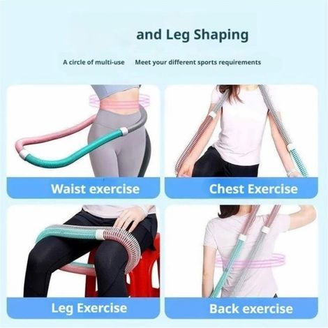Cerceau d'exercice à ressort souple amélioré pour adultes, Anneaux d'exercice lestés pliables pour CERCEAU DE GYMNASTIQUE RYTHMIQ (1/4)