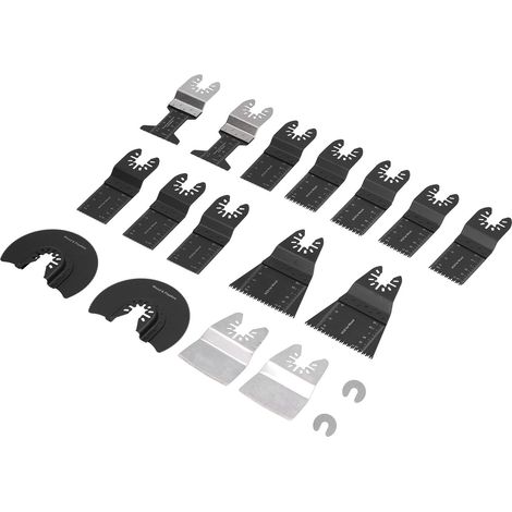Lame oscillante multifonction 18 pièces, coupe précise métal, bois, plastique, kit universel outils électriques compatibles scie sabre. (1/5)
