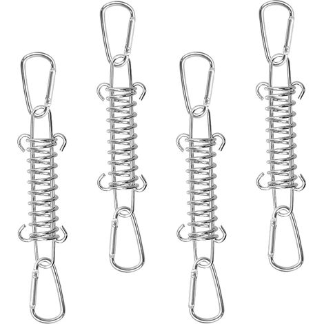 Boucle de Corde de Ressort de Tente Tendeur Voile Ombrage en Acier Inoxydable Ressort Voile D'ombrage Tendeur Ressort Boucles à Ressort Mousquetons pour Auvents Camping (1/5)