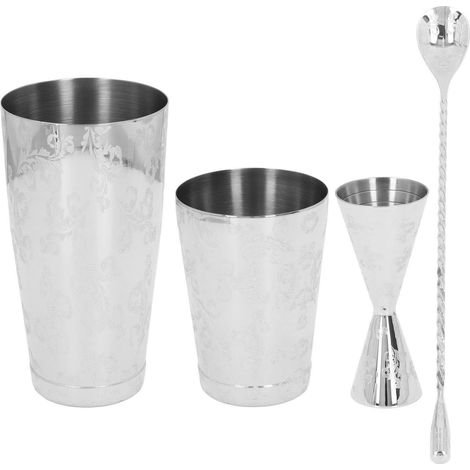 Vintage Boston Cocktailshaker-Set aus Edelstahl 304 mit Tee-Ei (1/5)