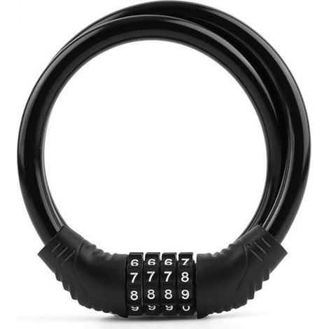 Bicycle lock, bike lock, combination bike lock (with smart 4-digit combination) (1/5)
