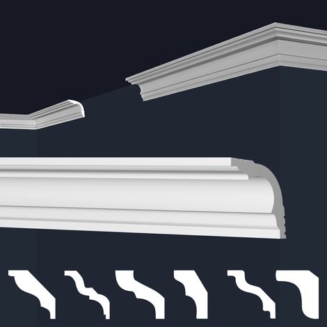 Moulures en stuc blanc et clair, coffrage XPS Styropor, paquets d'épargne Marbet Series-E: 20 Mètres / 10 Bandes, E-42 / 35x35mm