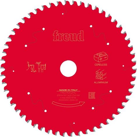 Freud F03FS10086 Metal Circular Saw Blade 165 x 20 x 1.8/1.3mm x 54T FRE03FS10086