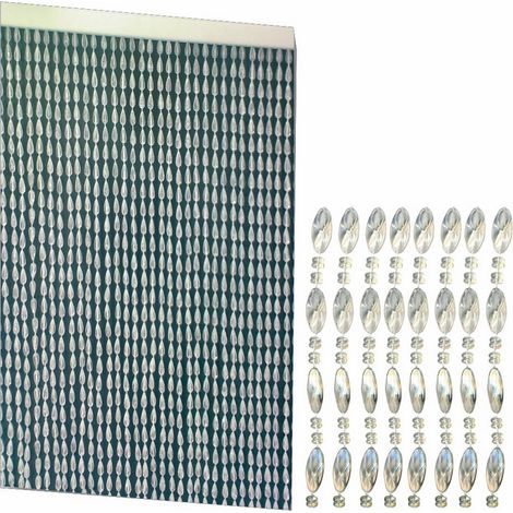 Tenda Moschiera 120X230 cm mod. Silver Ghiaccio 2 con Perline in Pvc Trasparente (1/4)