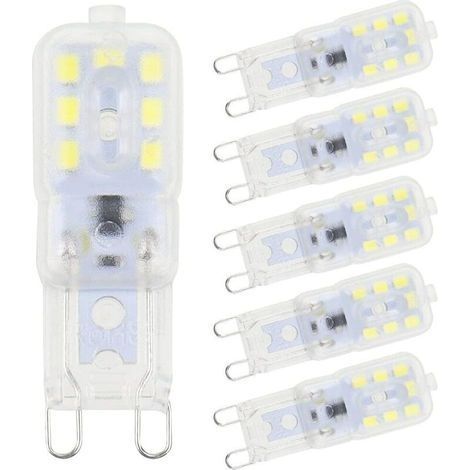 6 Pièces Ampoules LED G9 Blanc Froid 3W 6500K sans Scintillement Halogène Remplacement LED Dimmable Ampoule LED Capsule Économie d’Énergie pour Applique Murale Lustre Réfrigérateur AC (1/4)